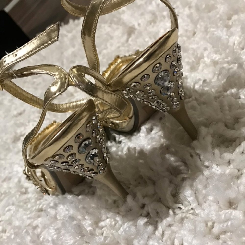 Gold Bedazzled Heels - Perfect for Prom